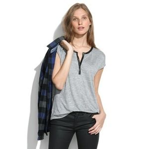 Madewell Leather Trim Henley